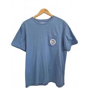 Vineyard Vines Mens Blue Short Sleeve T-Shirt Rear Graphic Print Large Print